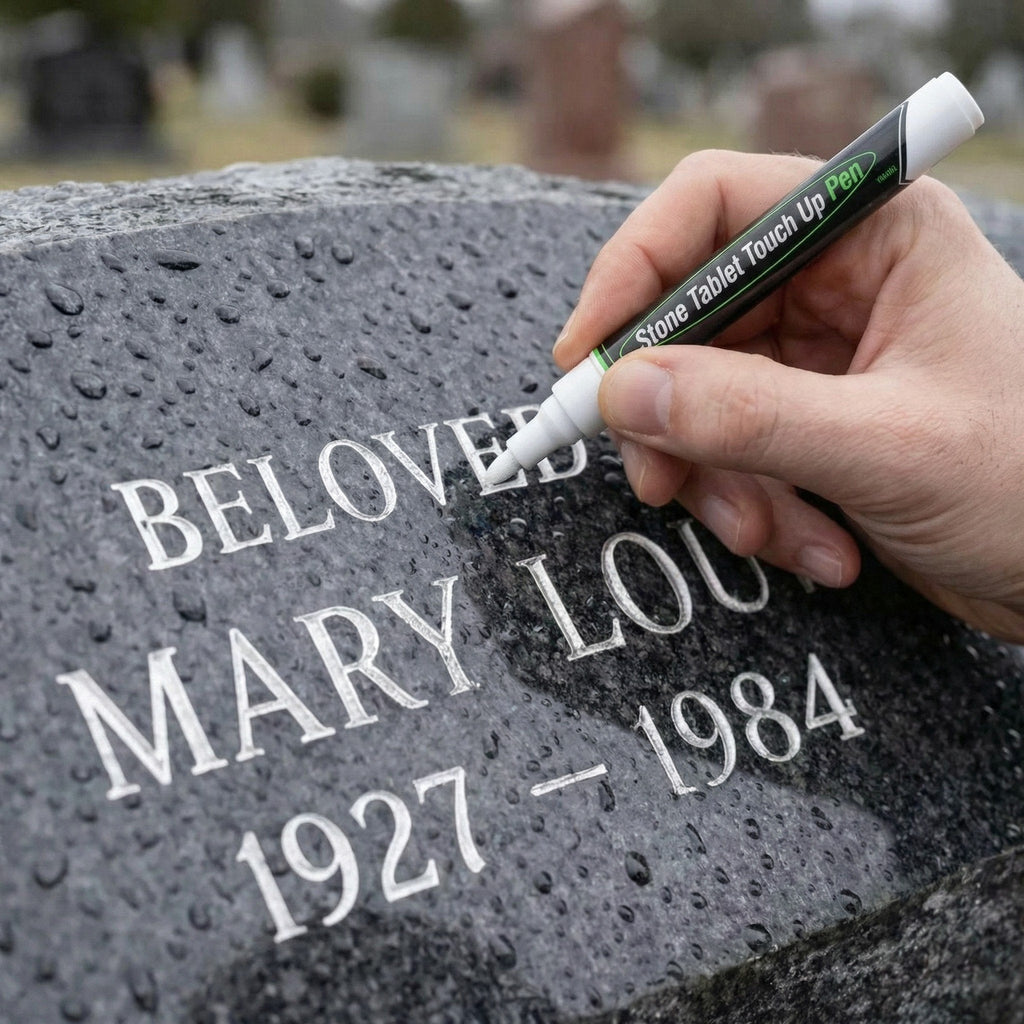 Gullfarget gravsteinspenne til restaurering av falmede gravinskripsjoner