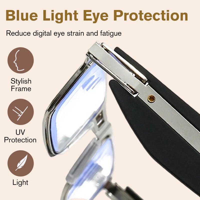 (🎁49 % rabatt på siste dag)👓 Sammenleggbare lesebriller med blålysfilter og etui