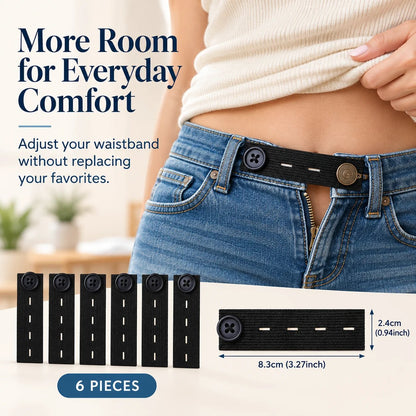 👖 Knapper til forlengelse av elastisk linning – Justerbar komfort, sett med 6 stk.