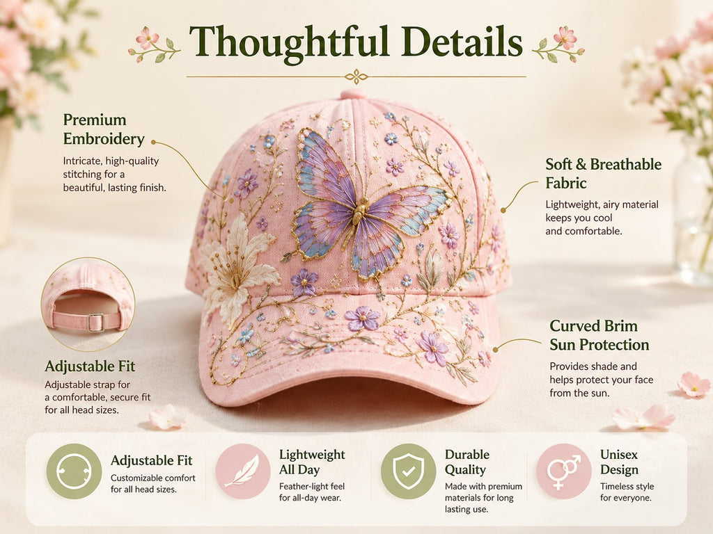 🔥Siste dag – 50 % rabatt 🌸🌿 Garden Morning Cap