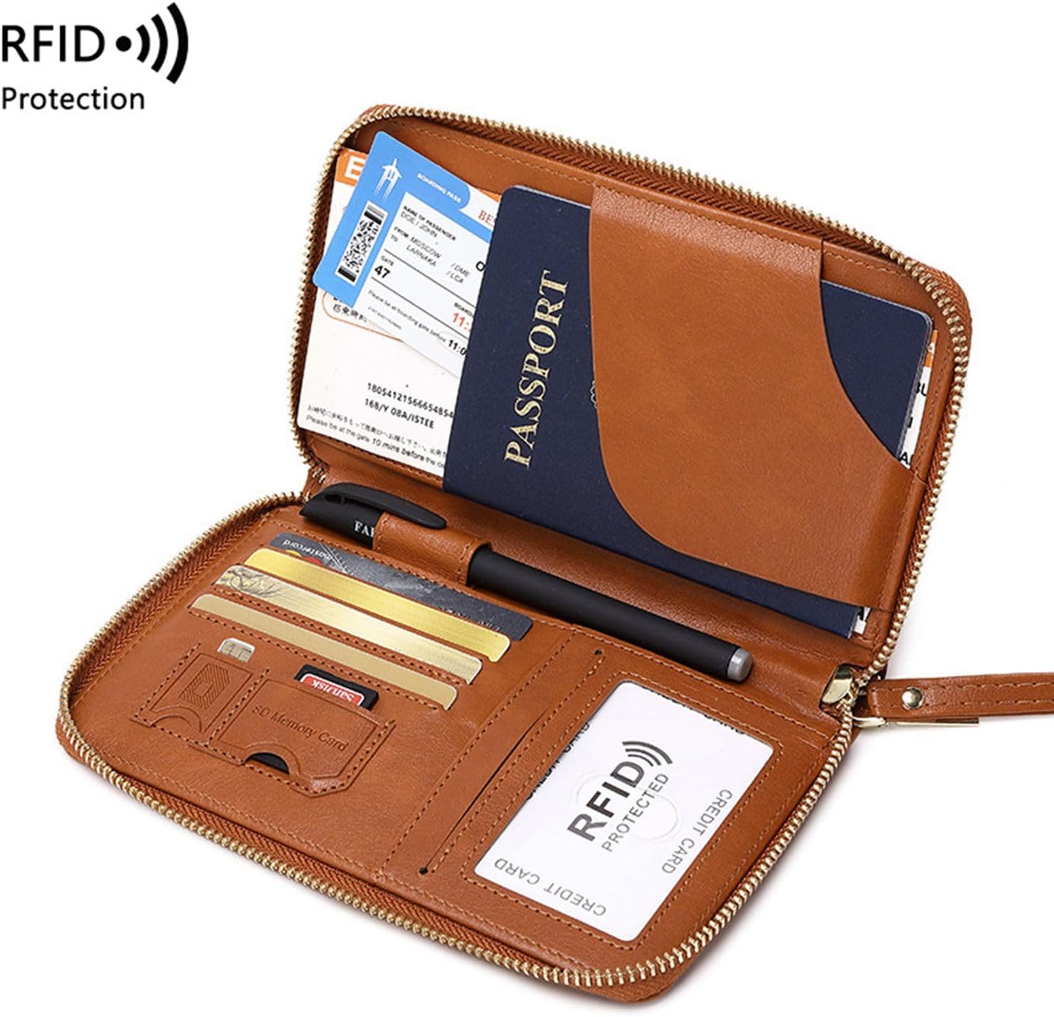 🏆RFID passholder for lommebok/passholder med glidelås