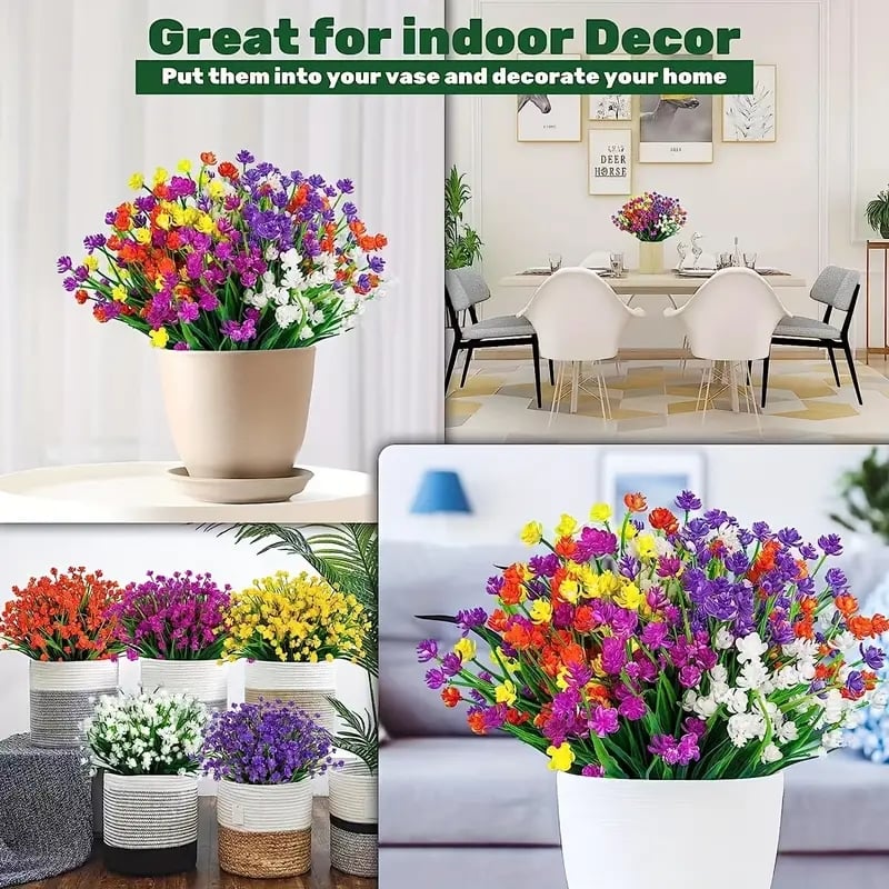 🌺UV-resistent fargerik kunstig blomst💖