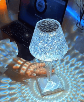 Bordlampe i krystall