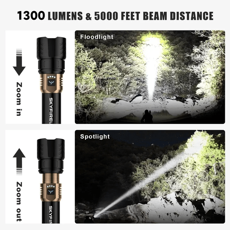 1097 lommelykt sterkt lys ultra lyssterk utendørs camping hjem lang rekkevidde bærbar ultra lang utholdenhet belysning