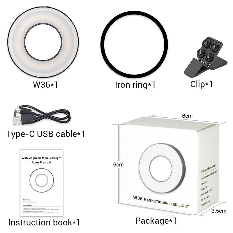 Magnetisk påfyllingslys for ringetelefon med klips