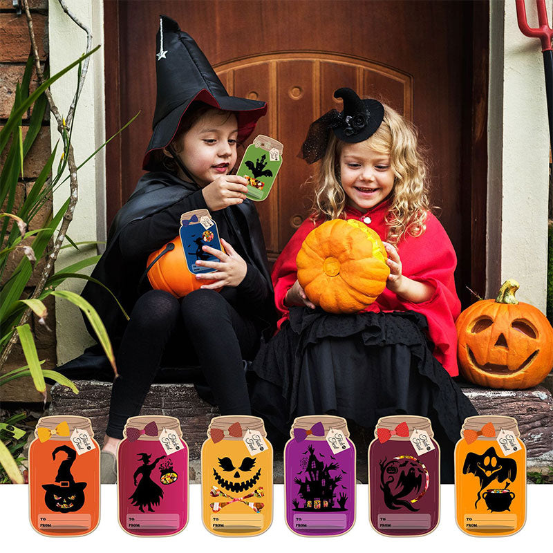 Halloween DIY håndverkskort for barn
