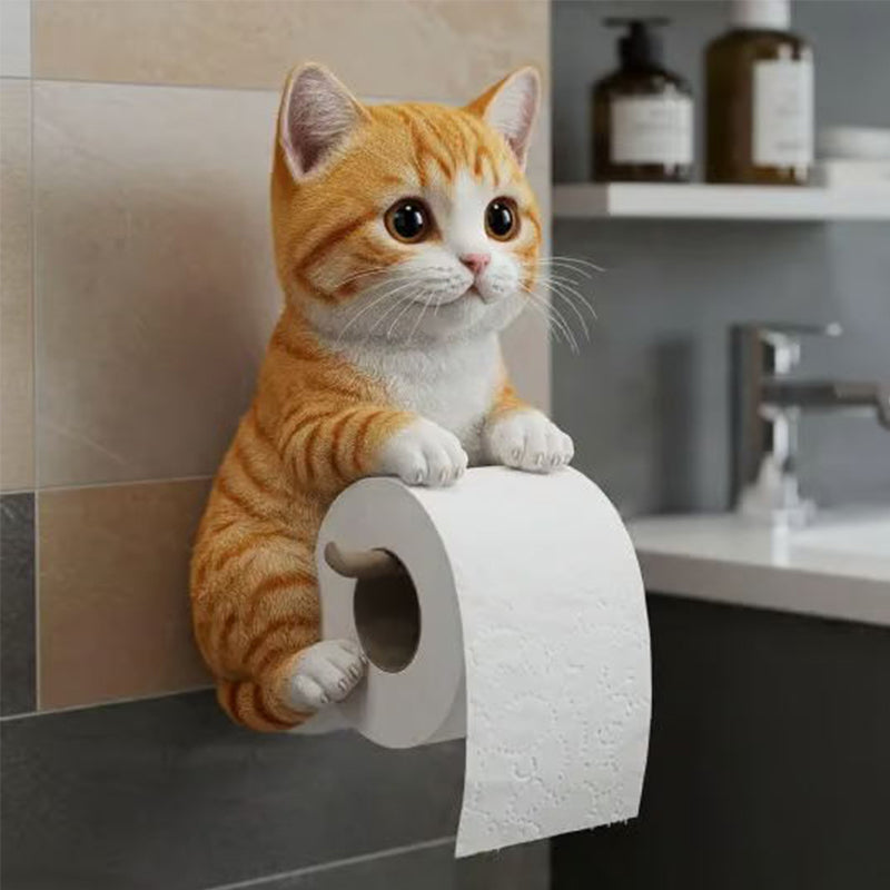 🧻Veggmontert toalettrullholder for katter🐾