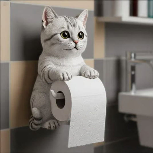 🧻Veggmontert toalettrullholder for katter🐾