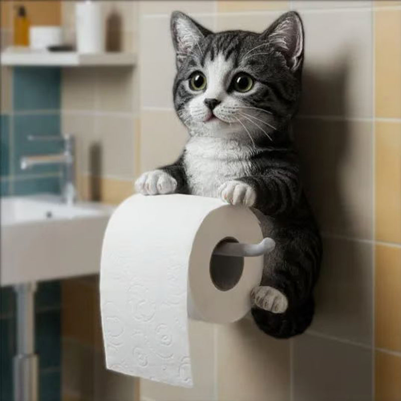 🧻Veggmontert toalettrullholder for katter🐾