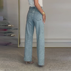 (Gratis frakt)✨Jeans med rette ben og strass