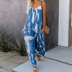 🔥Sommersalg 50 % RABATT💝✨Mote damejumpsuit med spaghettistropper og trykk