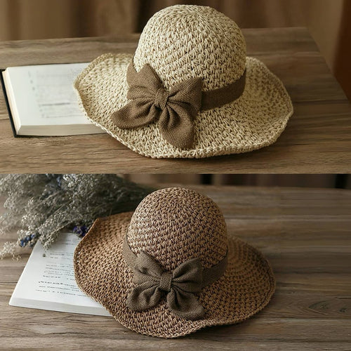 🎀 50 % RABATT 👒 | Stråhatt med retro-sløyfe – Sammenleggbar og luftig til sommeren
