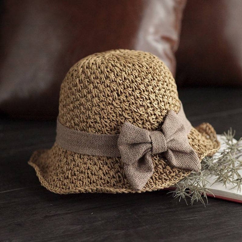 🎀 50 % RABATT 👒 | Stråhatt med retro-sløyfe – Sammenleggbar og luftig til sommeren