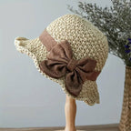 🎀 50 % RABATT 👒 | Stråhatt med retro-sløyfe – Sammenleggbar og luftig til sommeren