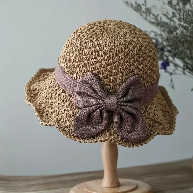 🎀 50 % RABATT 👒 | Stråhatt med retro-sløyfe – Sammenleggbar og luftig til sommeren