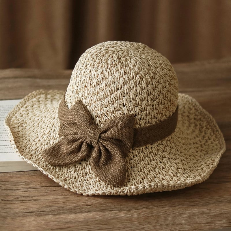 🎀 50 % RABATT 👒 | Stråhatt med retro-sløyfe – Sammenleggbar og luftig til sommeren