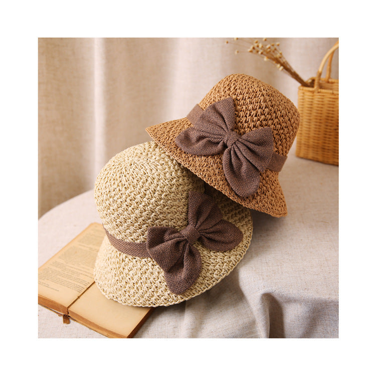 🎀 50 % RABATT 👒 | Stråhatt med retro-sløyfe – Sammenleggbar og luftig til sommeren