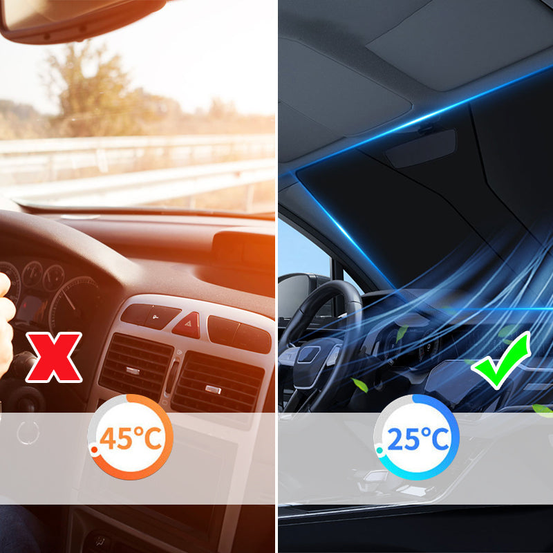Solskjerm for varmeisolasjon i bilen