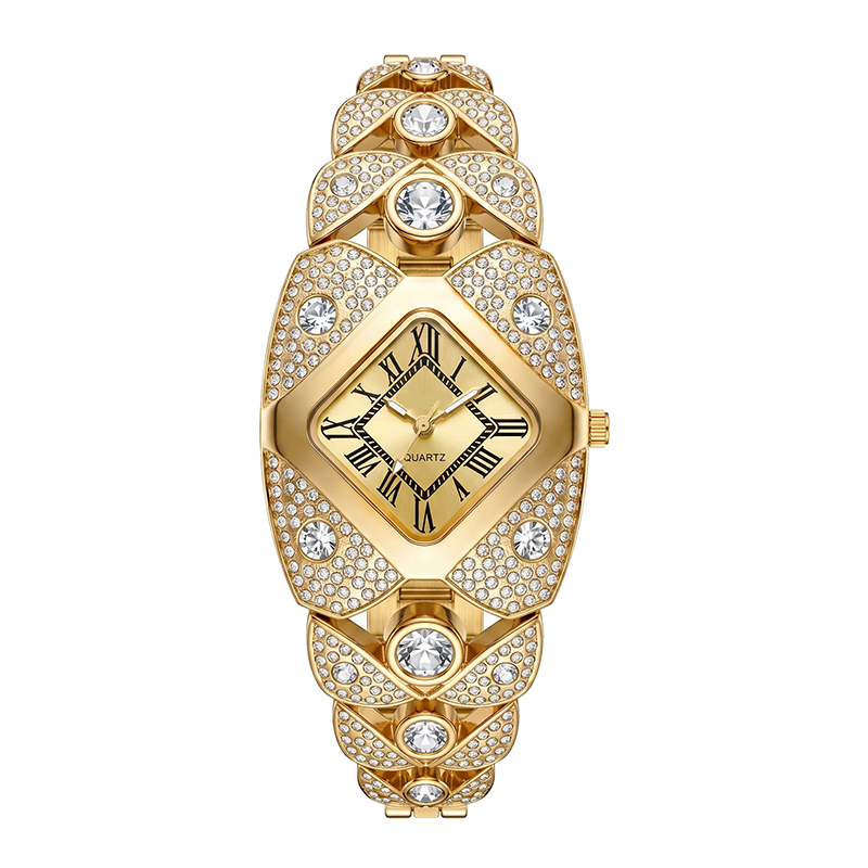 📢⏰50 % rabatt!! 💎Elegant dameur med kvartsverk og armbånd